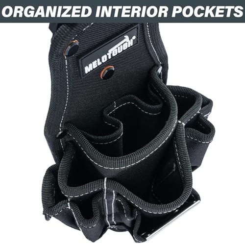 Image of MELOTOUGH Pocket Tool Belt Pouch-Small Tool Pouch with Quick Release Belt Clip,Clip on Larger Pockets & Loop, Clip on-Tool Holder Accessory