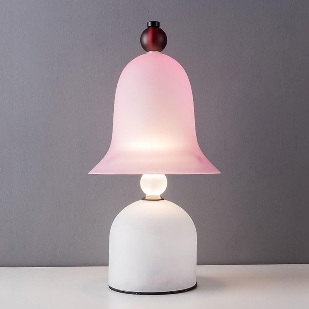 Lampada da tavolo a LED, decorazione per la casa, stile nordico, retrò, rustico, lampade da scrivania, comodino in vetro colorato, illuminazione per ufficio e studio (luce bianca)