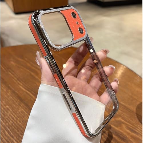 Étui de luxe à paillettes argenté et coque antichoc en polycarbonate pour iPhone 16 Pro - 5