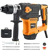 SHIELDPRO 1-1/4 Inch SDS-Plus 13 Amp Rotary Hammer Drill Heavy Duty, Safety Clutch 3 Functions wi...