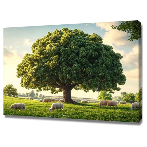 Arbre de vie impression sur toile verte pour apporter harmonie et sérénité dans votre chambre