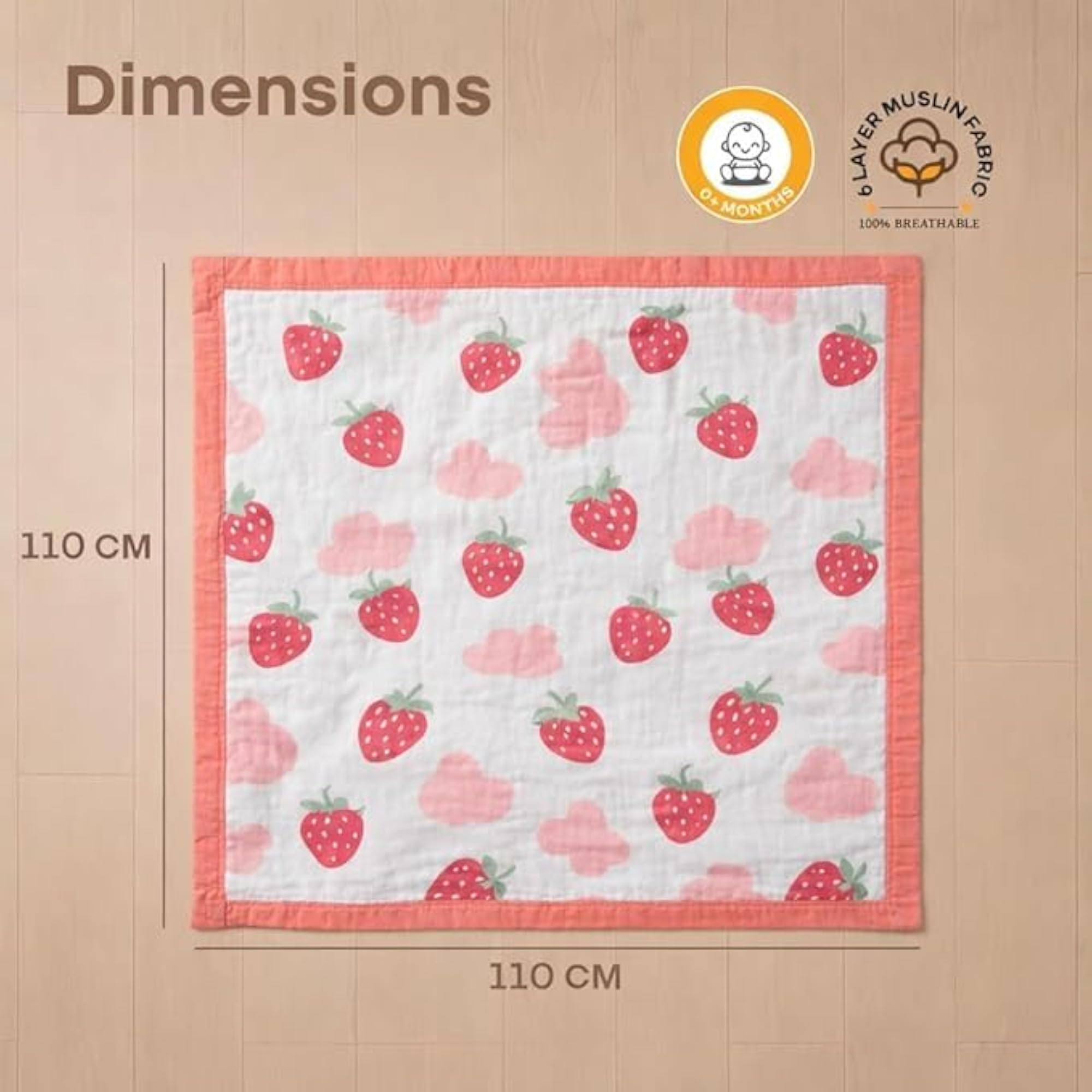 6 Layer Muslin Baby Blanket for Newborn, Soft & Breathable