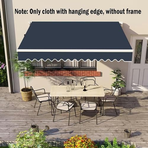 Toldo retráctil de repuesto impermeable de 4,8 x 3 m azul para patios 2