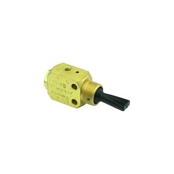 Clippard TV-4M 3-Position 4-Way Valve, Enp Steel Toggle, 1/8" NPT, 4.5 SCFM at 50 PSIG, 7.5 SCFM at 100 PSIG