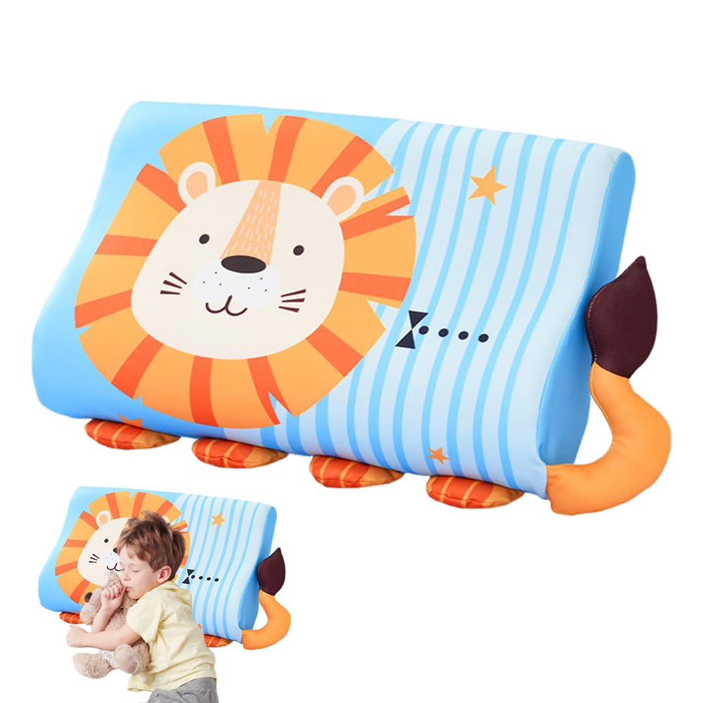Oreiller Enfant, 45 x 27cm Oreiller Ergonomique Enfant, Coussin de Sommeil pour en-Fant, Confortable Sommeilenfant vec Taie pour La Crèche, T'apporte de Beaux Rêves (Fuchs)