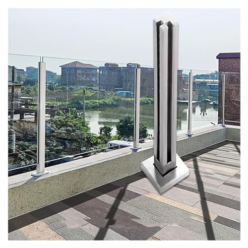 Poteau de garde-corps en verre en acier inoxydable pour fixation au sol