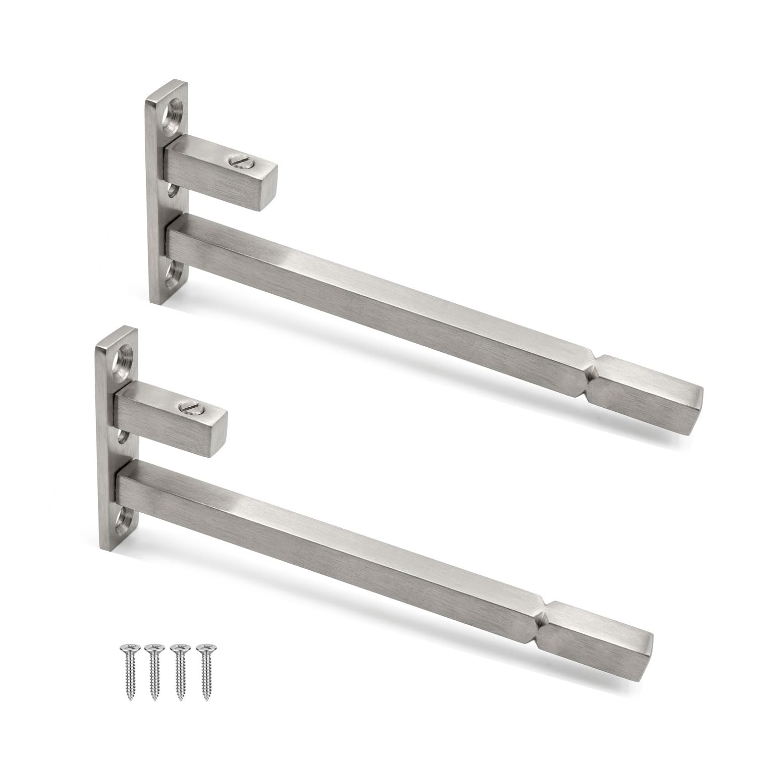 volo adjustable stainless steel f type glass shelf bracket square for 6mm/ 8 mm/ 10mm/ 12mm glass (6"- 150 mm, 2)