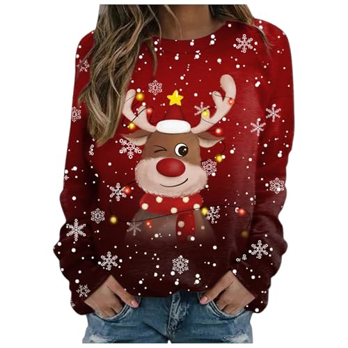 Weihnachtspullover Damen Lustige Weihnachten Sweatshirt...