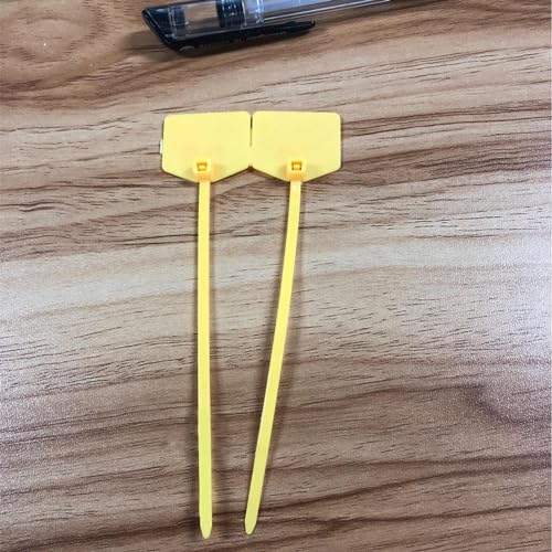 Restokki 100Pcs 120mm Plastic Lock Ties Self locking Tie Suitcase Bags Label Tag Kunststoff-Kabelbinder, selbstverriegelnd, Koffer-Etikett for Logistics Supermarket (Yellow color)