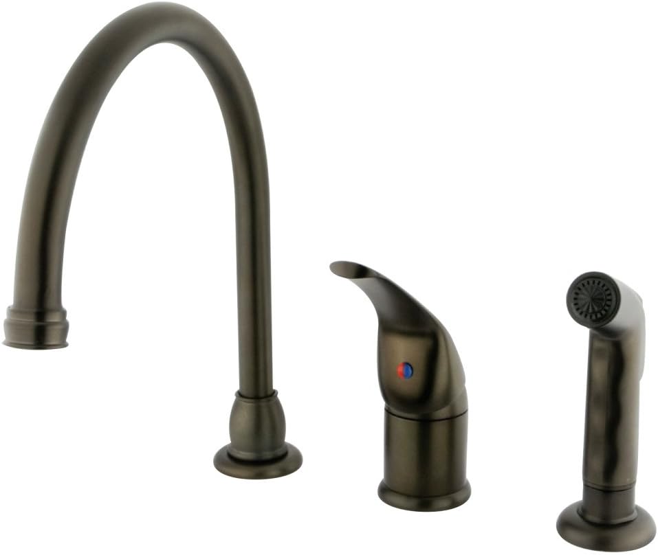 Elements of Design EB825 single Lever Handle Kitchen Faucet with Sprayer, Oil Rubbed Bronze