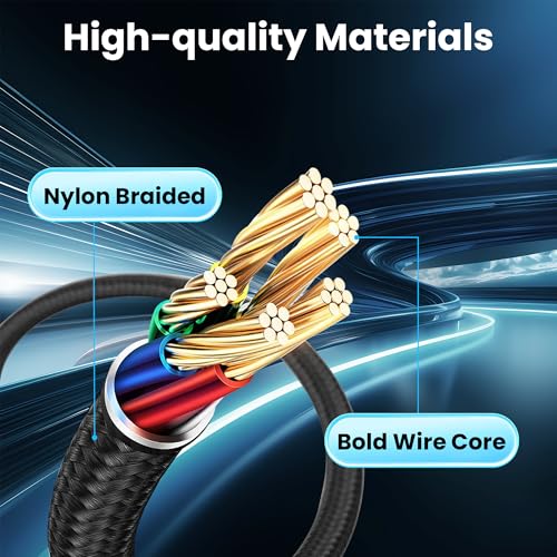USB C to USB C Charger Cable, 240W [3/3/6/6/10ft] 5 Pack Fast Charging Cord, Braided Type C to Type C High Speed Wire Compatible for MacBook Pro iPhone 17/16/15, iPad Pro, Samsung Galaxy-Black