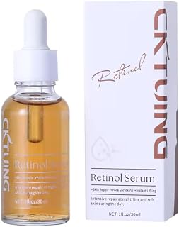 Retinol Serum for Face with Niacinamide & Vitamin C - Night Repair Face Serum for Fine Lines, Large Pores & Dullness - Ceramide Barrier Repair - 1 Fl Oz (30ml)