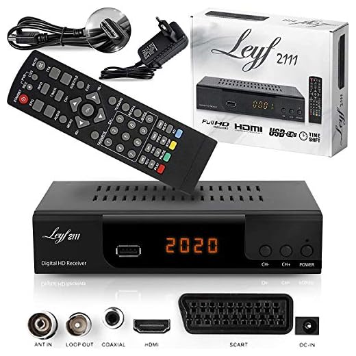 Hd-line LEYF2111C Décodeur TNT Full HD, DVB-T/T2, HDTV, DVB-C/C2, HDMI, Péritel, USB 2.0 + câble HDMI (récepteur)