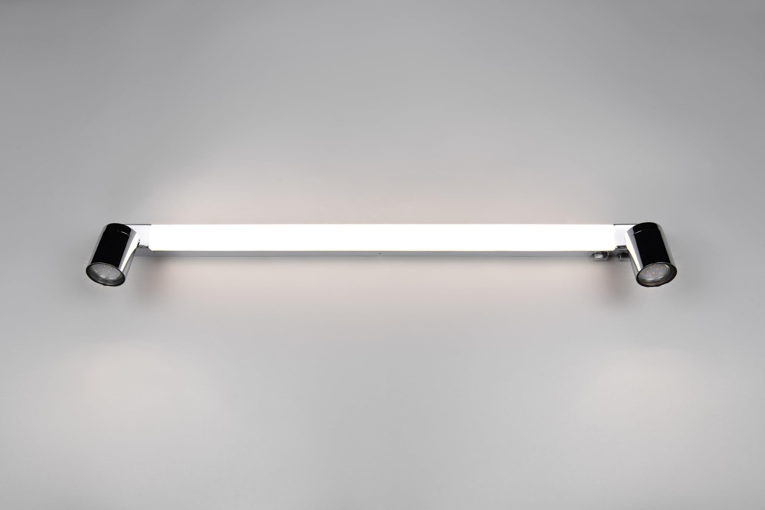 Trio Leuchten Lámpara de pared para baño LED ENRICO 281479306, metal cromado, LED de 9 vatios, excl. 2x GU10, color de luz ajustable