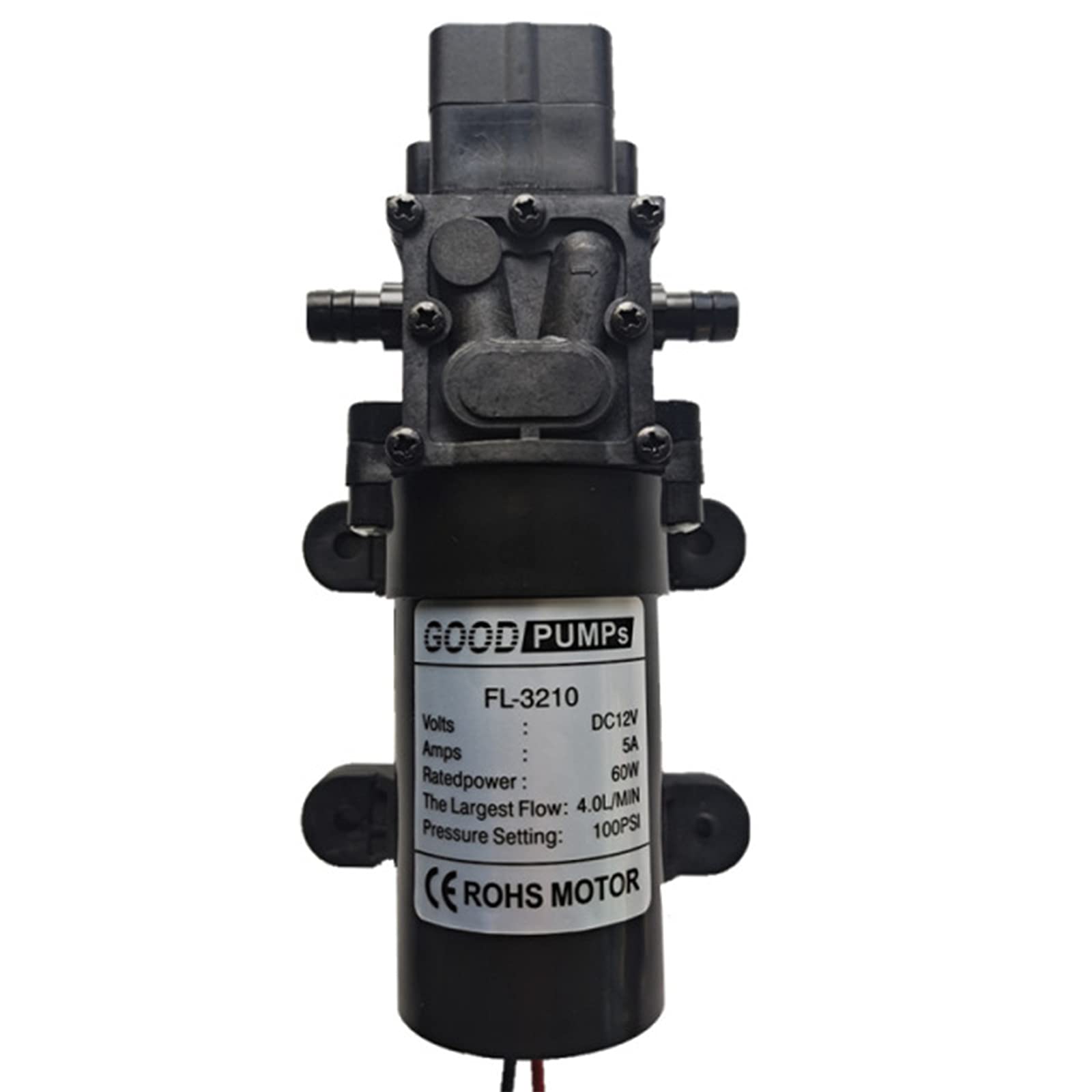 Buy VerRich Water Pump 12V Diaphragm Pump 60W 5A 4L/Min 100 PSI High