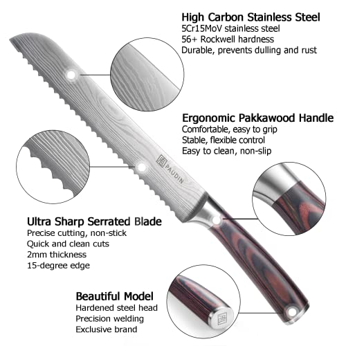 PAUDIN Bread Knife + Utility Knife 5 inch - image 4