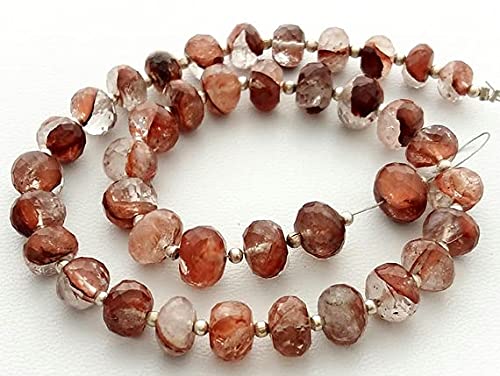Perles de quartz ferreux rondelles facettées 7mm 8mm 9mm fil E1399