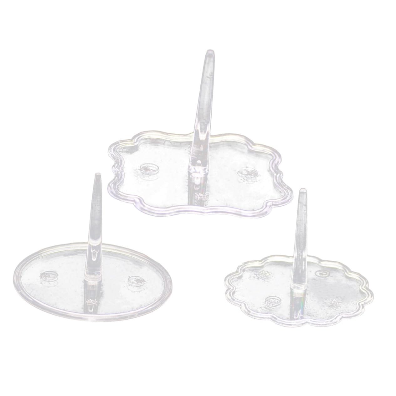 Ciieeo 100pcs Clear Plastic Cake Ornament Tray Round Lace Cake Insert Base for Shower Wedding Birthday Falling Support Display for Home Dessert Shop Restaurant