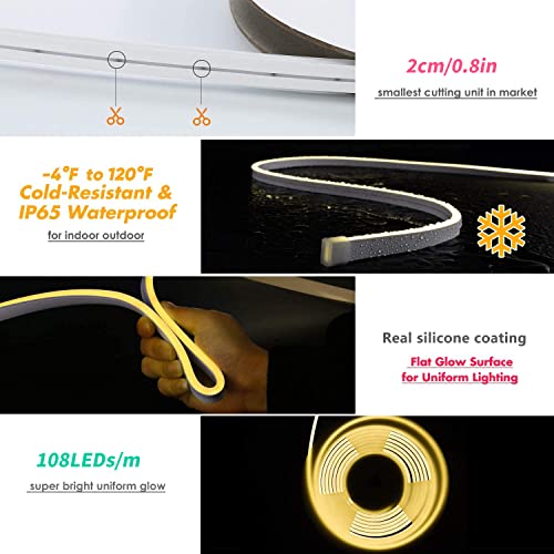 Neon Rope Light With Music Sync,Multicolor Changing Led Strip Light With Remote And App Control,Cuttable Waterproof Rgb Smart Lights For Bedroom,Party Diy,Signage,Gaming Room(16.4Ft) #TOP3