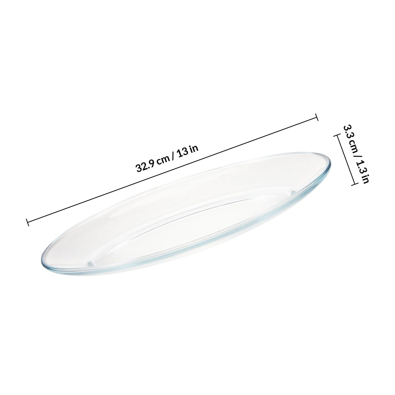 MAGICLULU Plato de Vidrio Templado Ovalado Grande para Servir Pescado