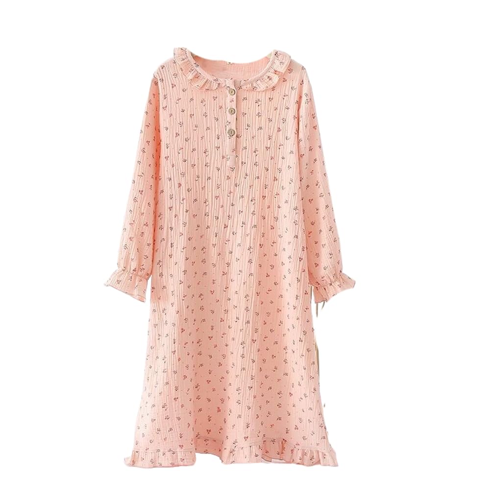 Camicia da Notte Donna - Camicia da Notte A Maniche Lunghe Primavera Estate Donna Camicia da Notte Stampata Floreale in Pizzo Accappatoio Sottile Pigiama da Notte