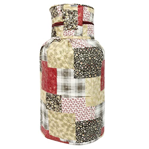 Image of PVC Waterproof 3-Layered LPG Gas Cylinder Covers with Zip Enclosure Pack of 2- (Color-Floral Multi, Size-26x14 Inches)