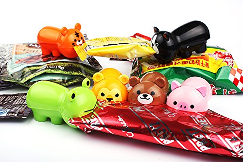 Cute Zoo Animal Chip Bag Clips – 3 Pc Pack – Durable Plastic Clip For Keeping Food Fresh, Organize Kitchen And Office – Perfect For Snacks, Travel & Super Adorable (Frog, Lion, Tiger) #TOP5