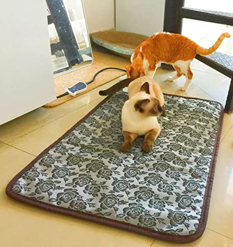 Heated Dog Bed,Dog Heating Pad,Heating Pad For Puppies Indoor,Heated Pet Bed,Outdoor Heated Cat Bed,33" L X 21" W,Adjustable 4 Timer Thermostat And 9 Temperature #TOP4