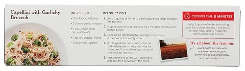 Jovial Whole Grain Brown Rice Capellini Pasta - Whole Grain Pasta, Organic, Gluten Free, Dairy Free, Brown Rice Pasta, Made in Italy - 12 Oz