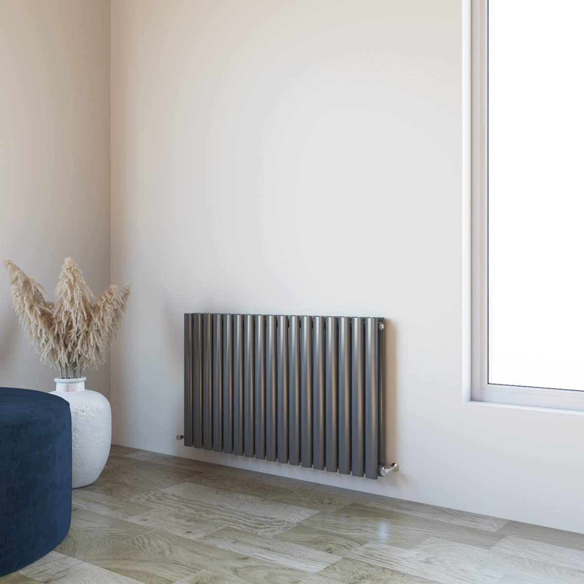 Oval Column Radiator 600x1003mm Horizontal Design Double Central Heating Anthracite Rad โ image 1