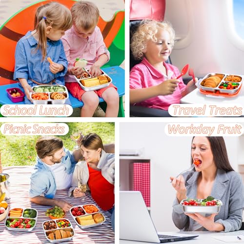 Stainless Steel Snack Container 3 Compartments