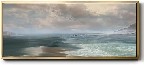 Renditions Gallery Floater Framed Home Décor Tranquil Beach Watercolor Painting 