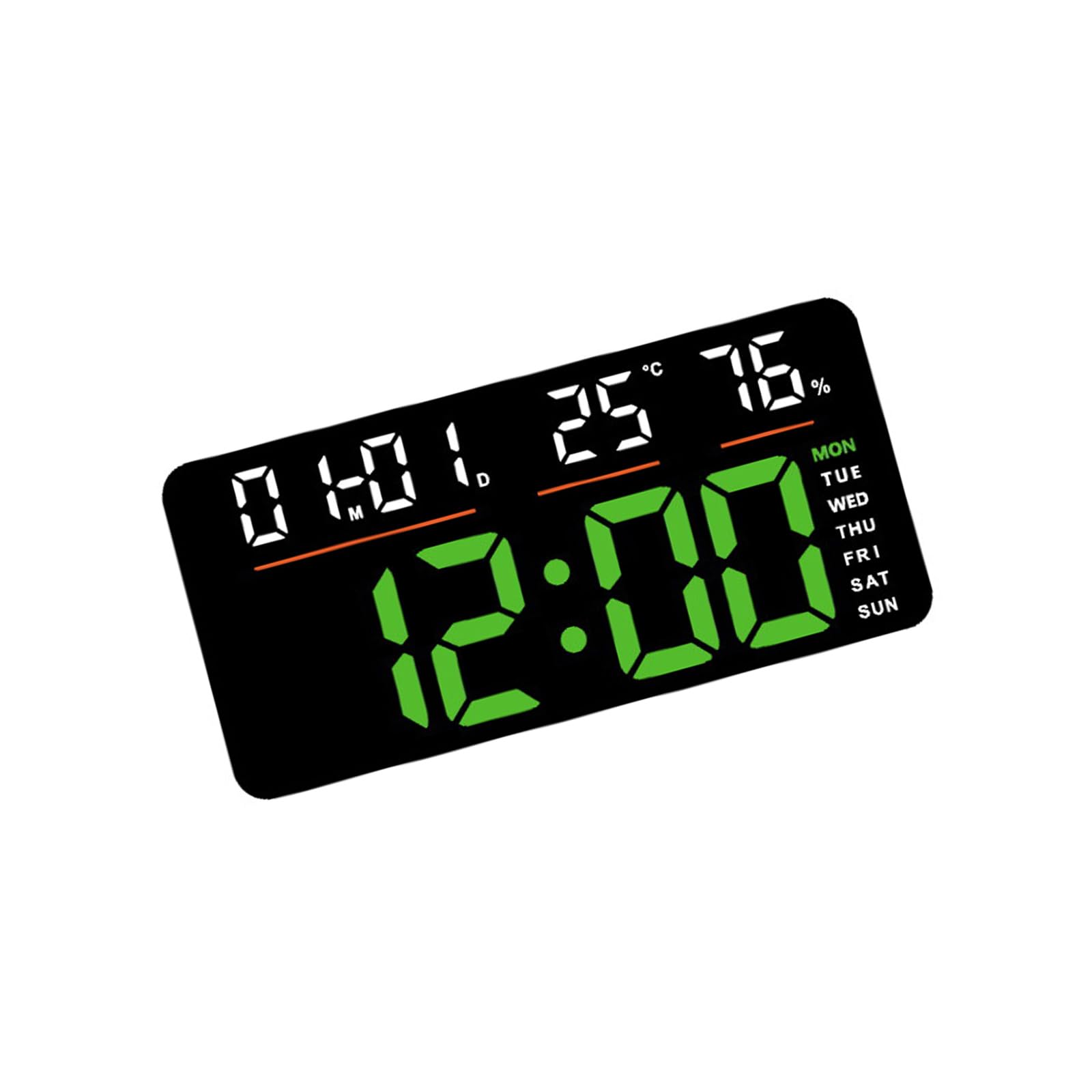 Qusinfc Modern Wall Clock with Temperature Date, 2 Alarms, Countdown Timer & Remote Control for Bedroom Decor Modern LED Digital Wall Clock