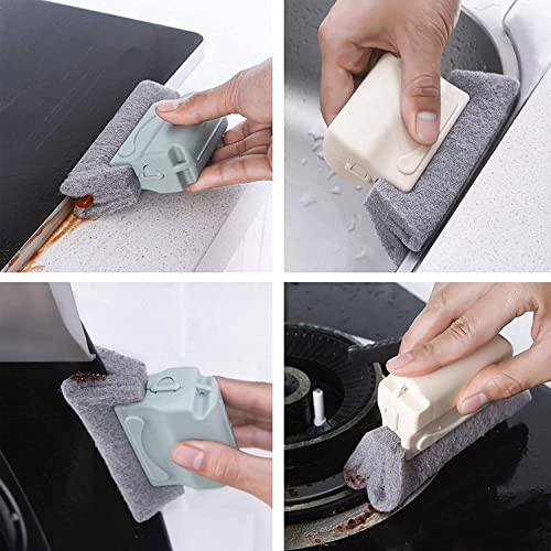 Image of FirstTry Sliding Cleaning Brush | Magic Window Door Track Cleaning Tool | Multipurpose Removable Scouring Hand-held Grip Crevice | for Bathroom, Kitchen, Seams, Floor Liners - Set of 5