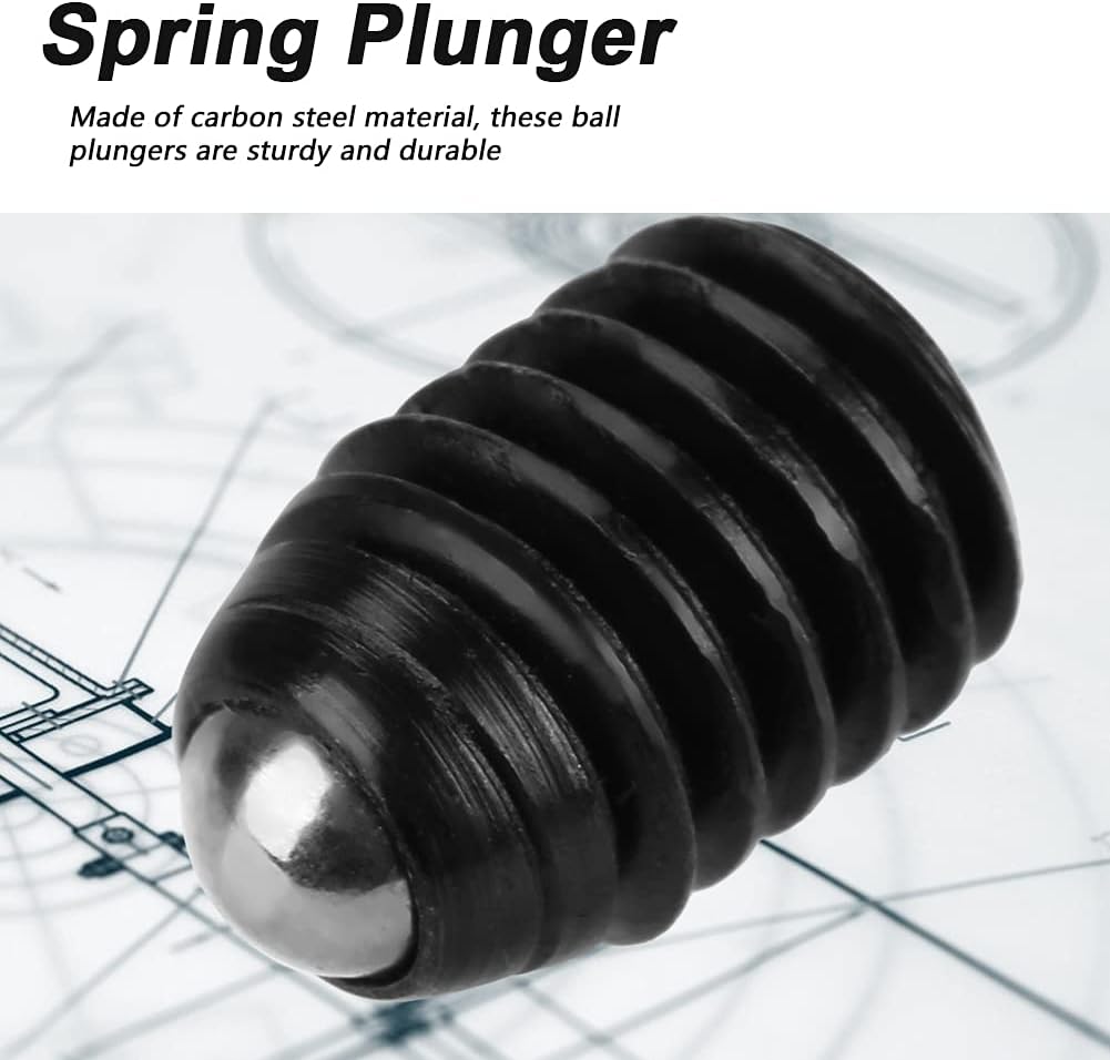 10Pcs M6 Screw Thread Hex,Ball Plunger,Spring Plunger Screw In Detent Socket Carbon Steel Spring Plungers Set (M6*10(10PCS))