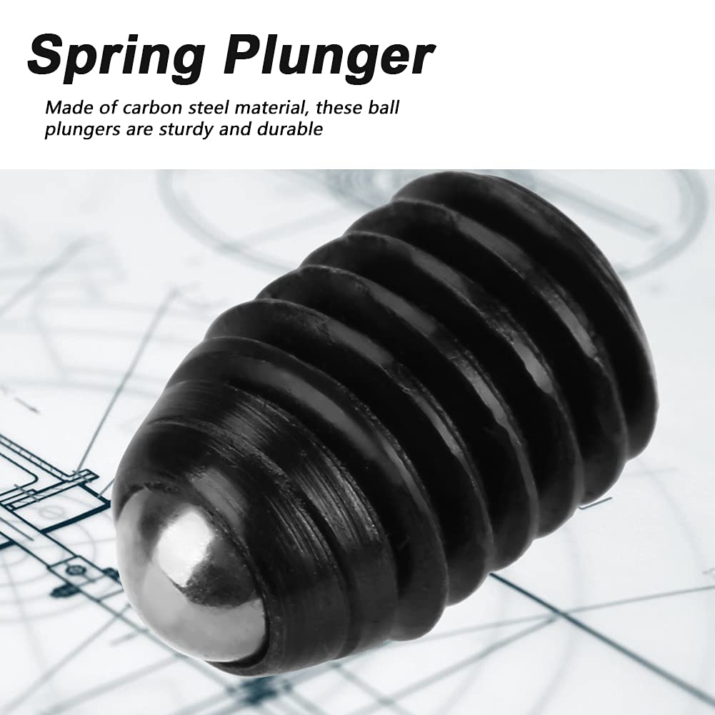 10-Pack Carbon Steel M6 Ball Spring Plungers Set (M6x8 & M6x10) Hex Socket Ball Detent with Spring Loaded Design for Machinery/Jigs/CNC Positioning