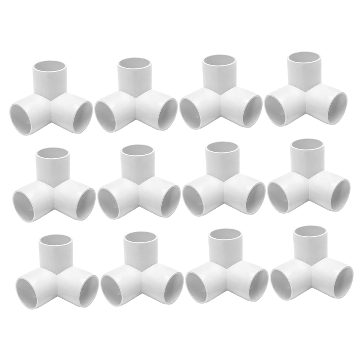 Hemobllo Raccordo a 3 Vie in Pvc Bianco, 12 Pezzi, Leggero e Resistente Agli Urti, per Scaffalature e Sistemi di Coltivazione senza Suolo