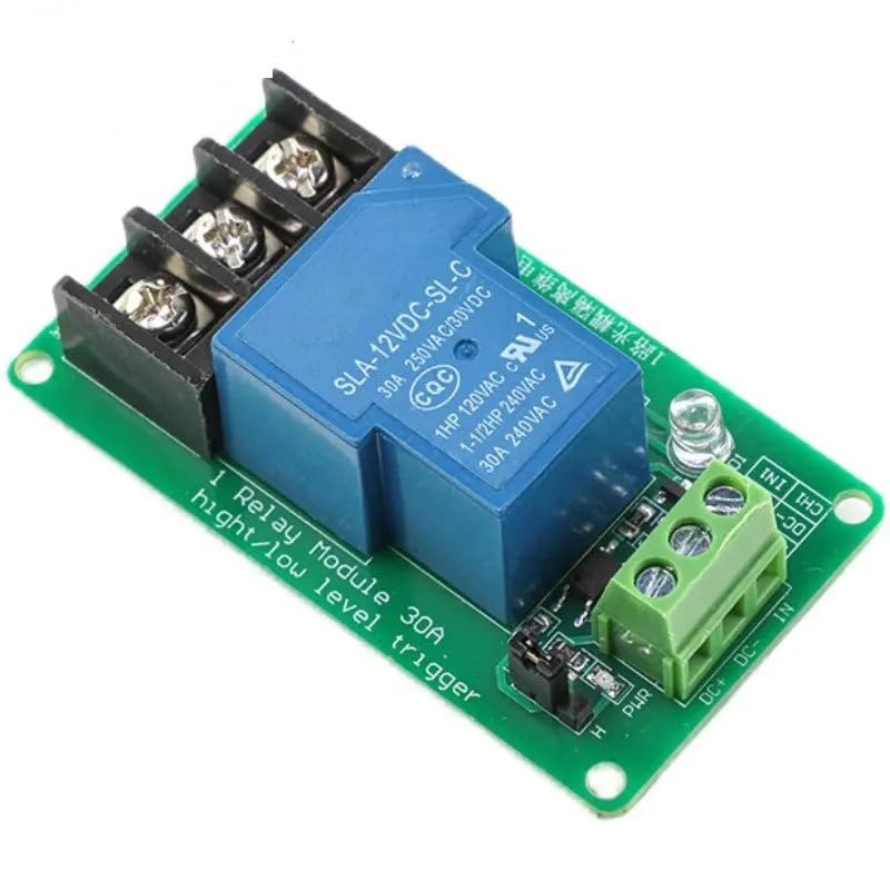 Relais 5V 30A isolé par optocoupleur pour commutation haute puissance à déclenchement ajustable