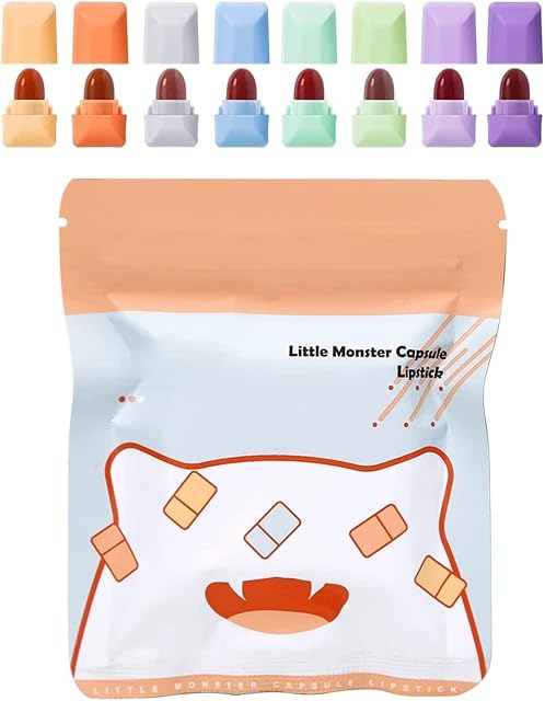 PICKX Mini Lipstick Set of 8 Colors, Capsule Matte Lipstick, Waterproof Long Lasting Mini Capsule Velvet Lipstick, Pill Lipstick Mini Set (8 Pieces)