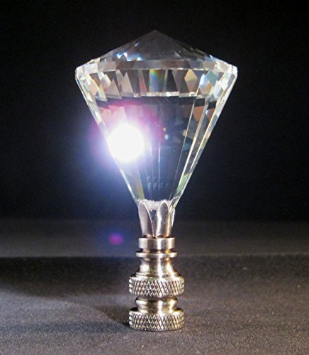 Image of LAMP Finial-Stunning LEADED Crystal LAMP Finial-Clear Diamond /SN