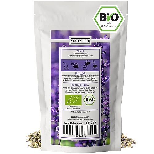 Getrocknete Lavendelblüten Kluiz Bio 100 Gramm aus kontrolliertem Anbau