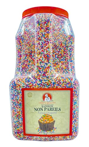 Chef's Quality Nonpareils Rainbow Sprinkles 7 Pounds For Decorating & Baking