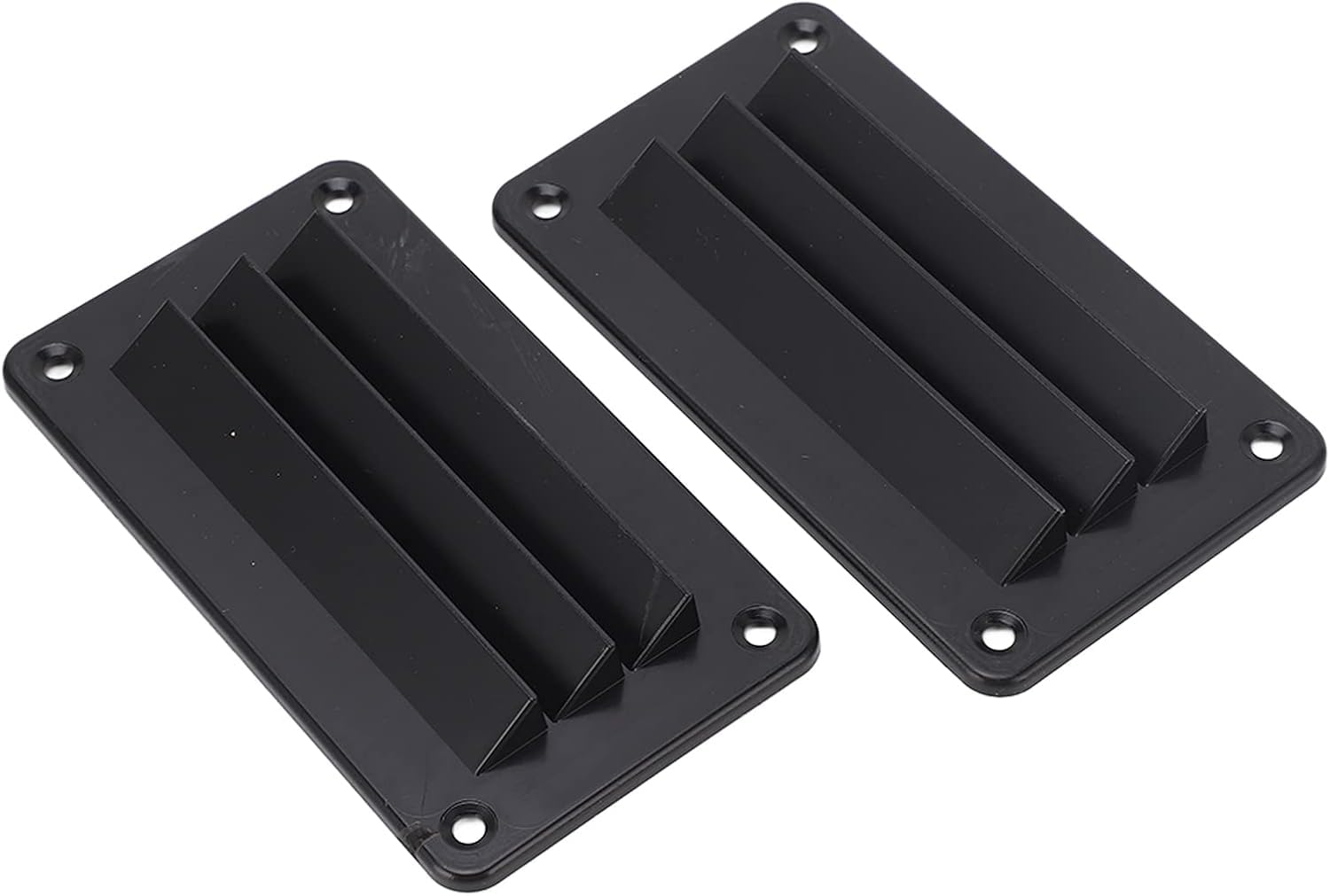 Lot de 2 grilles d'aération pour camping-car, caravane avec coins arrondis, ventilation ABS avec 8 vis, pour yachts, navires (noir)