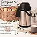 SplashProof Coffee Carafe Airpot Dispenser - with Adjustable Nozzle | 120 oz Capacity | Lab Tested 24 hour > 150F Heat Retention | Premium Grade Rust Resistant double wall stainless steel by Pykal