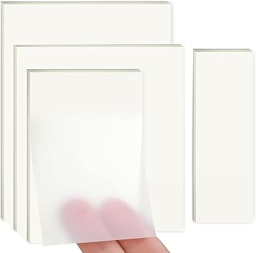 200 Clear Sticky Notes in 4 Sizes Self-Adhesive Clear Waterproof Sticky Notes, Easy to Post, Suitable for Office, Home, School, Meetings Transparent, Multiple Sizes