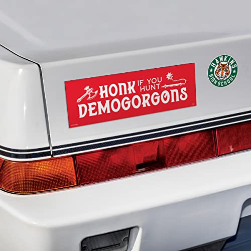 Image of Genuine Fred Stranger Things, Bumper Magnet, Honk If You Hunt Demogorgons, Multicolored