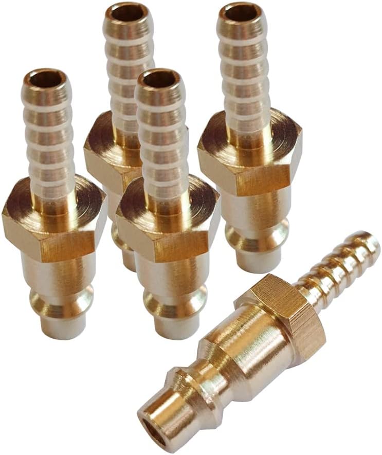 Beduan Solid Brass Air Hose Fittings 1/4" Barb Reducer Quick Connect