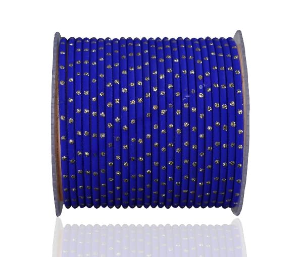 The Golden Cascade Navy Blue Dot Design Bangles | Metal Chudi for Women | Bangles for Ladies | Bangles for Girls | Bangle Set for Wedding Occasions (Pack of 24) (Medium 2.6) (B09TRL9ZHD) Amazon Price History, Amazon Price Tracker