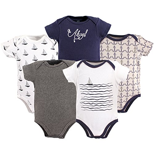 Image of Hudson Baby Unisex Baby Cotton Bodysuits 5-pack