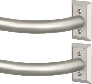 TVWOO Nickel Wrap Around Blackout Curtain Rod,1" Heavy Duty 48-90",2 Pack